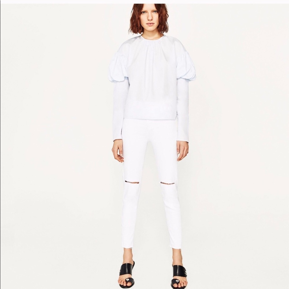 White high waisted denim